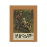 Scarecrow & Skeleton Garden Humor – Funny Fall Compost Banner