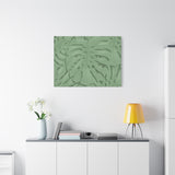 Sage Green Monstera Canvas Print – Botanical Wall Art