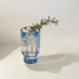 S/4 Frida Tall  Stackable Glass - Blue & Clear