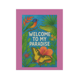 Welcome to My Paradise – South Florida Garden Banner, Colorful Outdoor Decor, Tropical Flag for Home, Vibrant Yard Sign, Perfect for Summer Celebrations