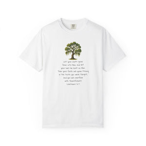 "Rooted in Faith" Live Oak Tee, Inspirational Garment-Dyed T-shirt for Faith & Growth