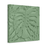 Sage Green Monstera Canvas Print – Botanical Wall Art