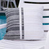 Genevieve 18X18" Handwoven Striped In/Outdoor Throw Pillow