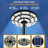 4500W Solar Outdoor Light Round 360° Wide Angle UFO Garden Pole And Wall Street Lights with Remote