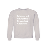 Echeveria, Haworthia, Crassula & Aeonium Plant Lover Sweatshirt – Organic Cotton Raglan