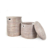 White Flat Lid Basket - Large