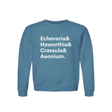 Echeveria, Haworthia, Crassula & Aeonium Plant Lover Sweatshirt – Organic Cotton Raglan