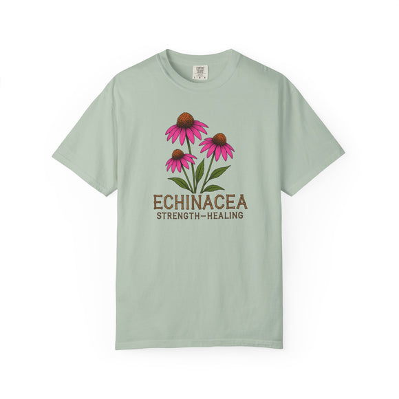 Echinacea - Strength - Healing T-Shirt - Unisex Garment-Dyed Tee