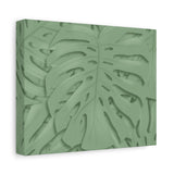 Sage Green Monstera Canvas Print – Botanical Wall Art