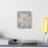 Echeveria Violet Queen Succulent Pattern Canvas Print – Botanical Wall Art