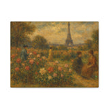 Parisian Rose Garden in Bloom,  Impressionist Landscape in the Style of Degas