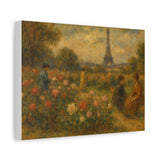 Parisian Rose Garden in Bloom,  Impressionist Landscape in the Style of Degas
