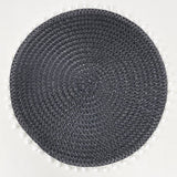 Fennco Styles Pom Pom Textured Placemats 15 Inches Round, Set of 4 – Modern Traycloth Table Mats for Home, Dining Room Décor, Banquets, Indoor & Outdoor and Special Events