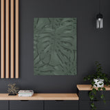 Deep Green Monstera Canvas Print – Botanical Wall Art