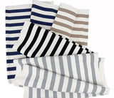 Fennco Styles Woven Classic Striped Area Rug 24" W x 51" L - Navy Blue Cotton Blend Carpet Indoor Outdoor Floor Mat for Living Room, Entryway, Bedroom and Floor Décor