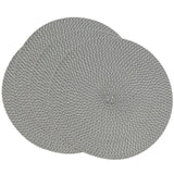 Fennco Styles Modern Everyday Textured Placemats 15 Inches Round, Set of 4 – Black Woven Table Mats for Home, Dining Room Décor, Banquets, Indoor & Outdoor and Special Events