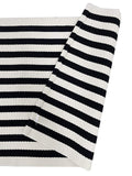 Fennco Styles Woven Classic Striped Area Rug 24" W x 51" L - Navy Blue Cotton Blend Carpet Indoor Outdoor Floor Mat for Living Room, Entryway, Bedroom and Floor Décor