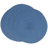 Fennco Styles Modern Everyday Textured Placemats 15 Inches Round, Set of 4 – Black Woven Table Mats for Home, Dining Room Décor, Banquets, Indoor & Outdoor and Special Events