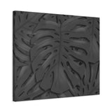 Charcoal Monstera Canvas Print – Botanical Wall Art