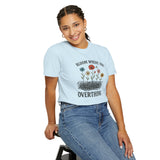 "Bloom Where You Overthink" Wildflower Scribble Tee