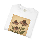 Echinacea Herbal Tee, Nature Lover Gift, Botanical T-shirt, Vintage Aesthetic Top, Gardening Apparel, Eco-Friendly Fashion