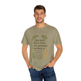 Nature Is Our Teacher – Pliny the Elder Quote Unisex Garment-Dyed T-shirt, Botanical T-shirt
