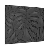 Charcoal Monstera Canvas Print – Botanical Wall Art
