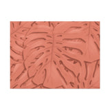 Coral Monstera Canvas Print – Botanical Wall Art
