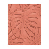 Coral Monstera Canvas Print – Botanical Wall Art