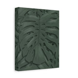 Deep Green Monstera Canvas Print – Botanical Wall Art