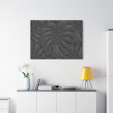 Charcoal Monstera Canvas Print – Botanical Wall Art