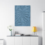Cerulean Blue Monstera Canvas Print – Botanical Wall Art