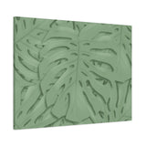Sage Green Monstera Canvas Print – Botanical Wall Art