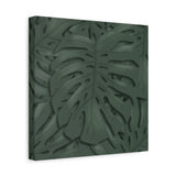 Deep Green Monstera Canvas Print – Botanical Wall Art