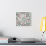 Echeveria Violet Queen Succulent Pattern Canvas Print – Botanical Wall Art