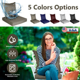 Outdoor Seat Cushion Set Waterproof Patio Furniture Cushion and Back Pillow Fade Resistant Deep Seat Set Chair Pad with Removable Cover for Chair Sofa