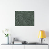 Deep Green Monstera Canvas Print – Botanical Wall Art