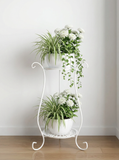 Two-Tier Metal Plant Stand – Double Layer Iron Flower Rack for Indoor & Outdoor Plants