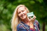 Woman holding Japanese Matcha SOAP SLICE 5 oz.