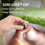 Copper Bird Feeder with Plastic Seed Reservoir Tube and Circular Perch - FREE SHIPPING