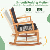 3 Piece Outdoor Wood Patio Furniture Rocking Chair Table Bistro Set - FREE SHIPPING
