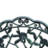 Outdoor Patio 40-inch Garden Bench with Backrest in Antique Green Metal Finish - FREE SHIPPING