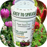 Flawn Seed Kits Tri-Color Clover Seed Kit with flowers in the background