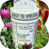 Flawn Seed Kits Tri-Color Clover Seed Kit with clover flowers in the background