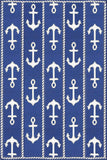Pattern of white anchors on a blue background
