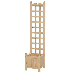 Solid Fir Wood Raised Garden Bed Planter Box with Trellis - FREE SHIPPING