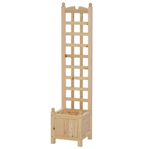 Solid Fir Wood Raised Garden Bed Planter Box with Trellis - FREE SHIPPING
