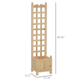 Solid Fir Wood Raised Garden Bed Planter Box with Trellis - FREE SHIPPING
