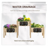FarmHouse 3 Wooden Elevated Planter Raised Garden Beds - FREE SHIPPING