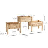 FarmHouse 3 Wooden Elevated Planter Raised Garden Beds - FREE SHIPPING